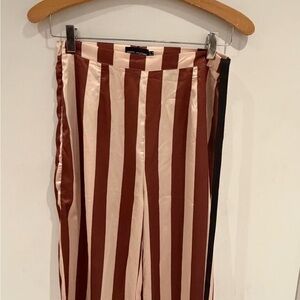 PrettyLittleThing Brown and Cream Striped Trousers (c)